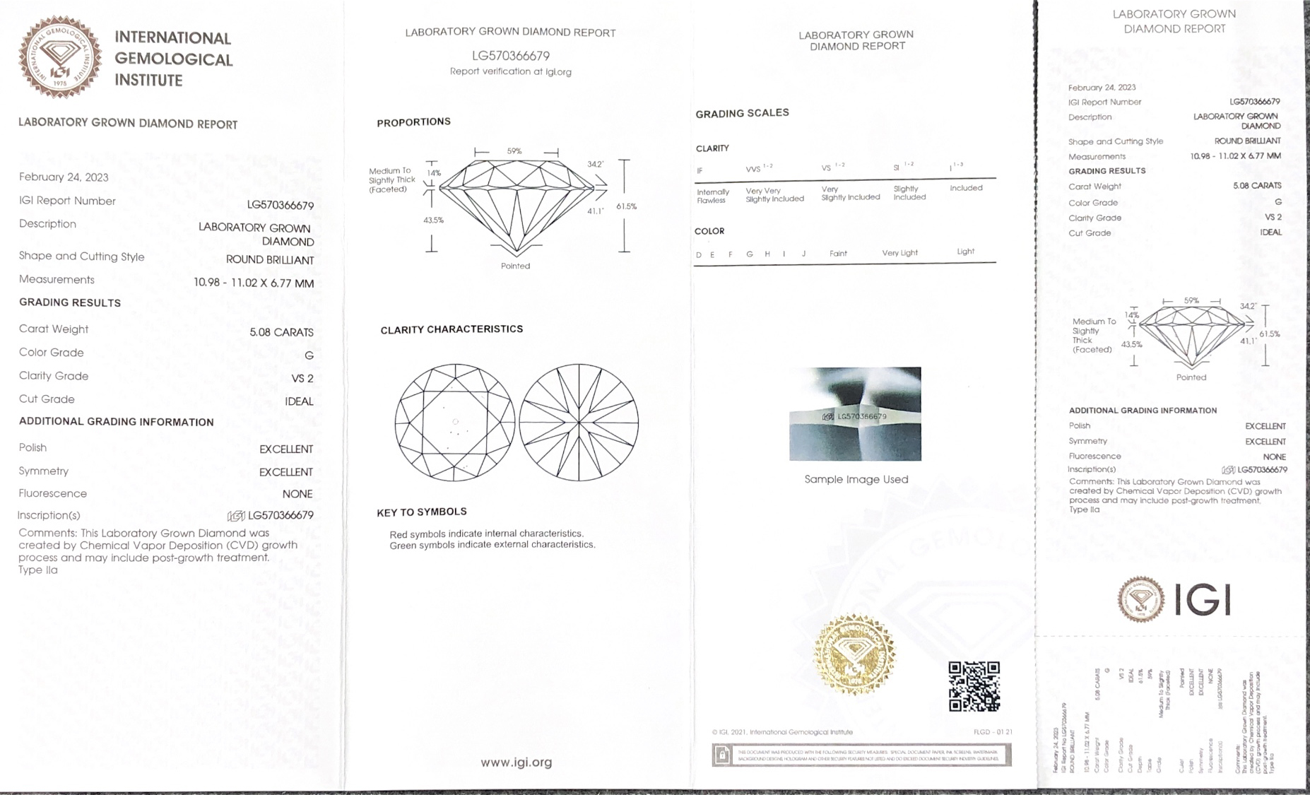 3.0 Ct Oval Lab Grown Diamond - IGI Certified 5