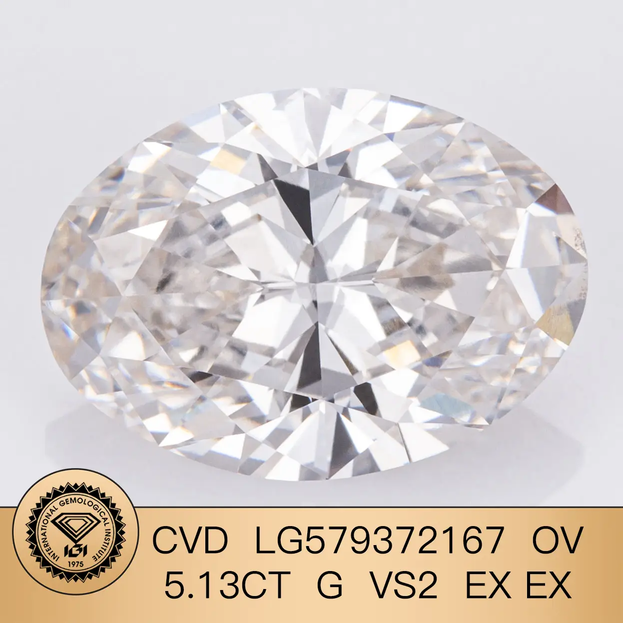 MIGLIORE 0VAL 5.13CT G VS2 EX EX CVD LG579372167 Lab Grown Diamond Company - Gioielli Messi 1