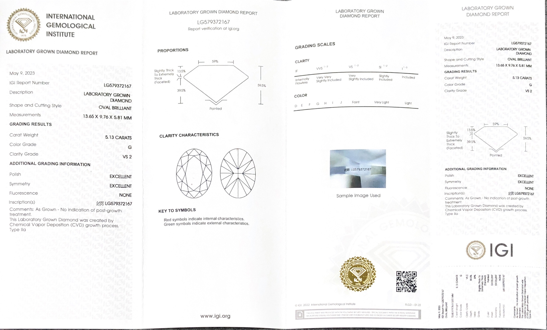 5 Carat Lab Grown Diamond - IGI Certified 9