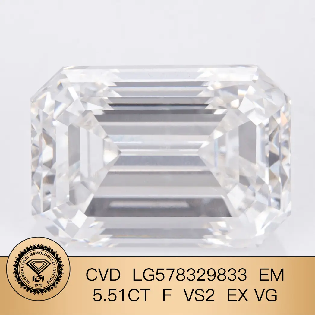 QUALITÀ IGI EMERALD 5.51CT F VS2 EX VG LAB Diamond CVD CVD LG578329833 | Gioielli Messi 1