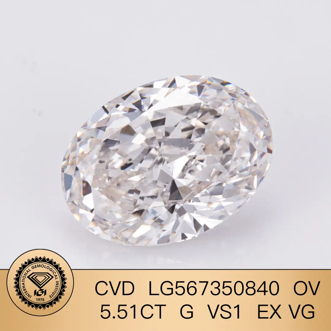 Ovale 5.51ct g vs1 ex vg LG567350840 IGI Lab Grown Diamond 1