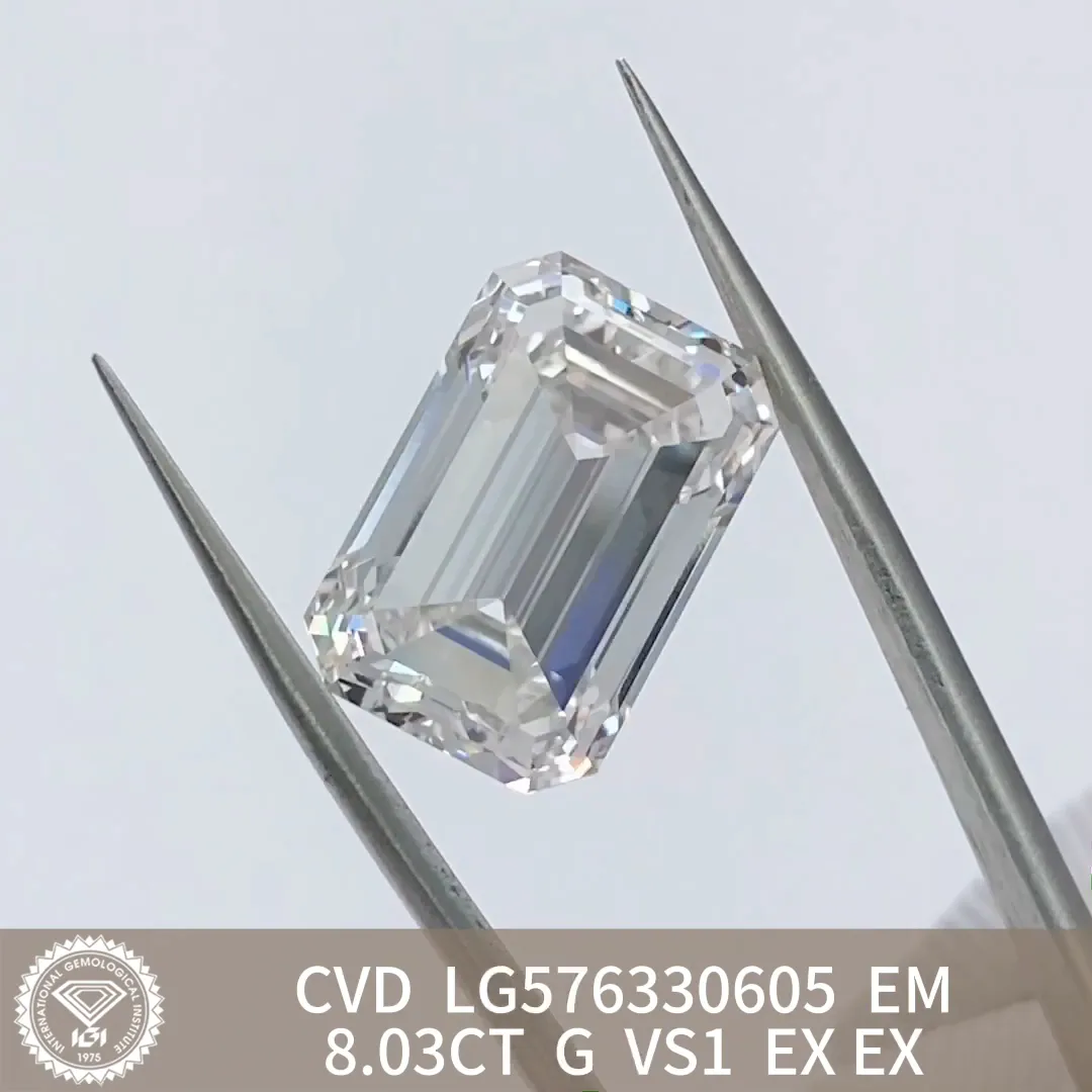 IGI Certified Lab Grown Diamond Grader - 8.03CT Emerald Cut 6