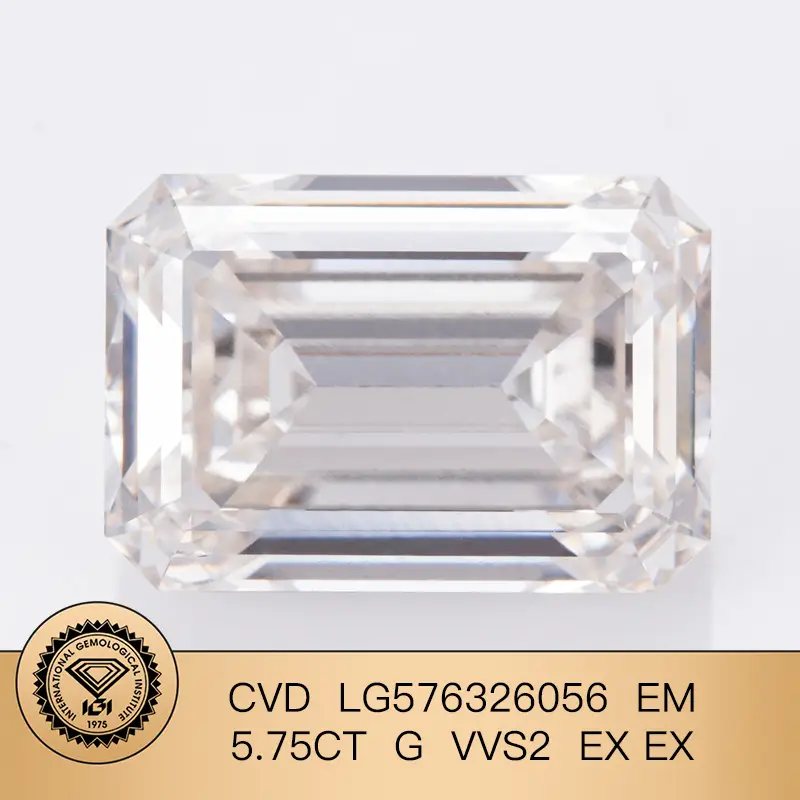 IgI smeraldo 5.75ct g vvs2 ex ex laboratorio bianco coltivato diamante cvd lg576326056 1