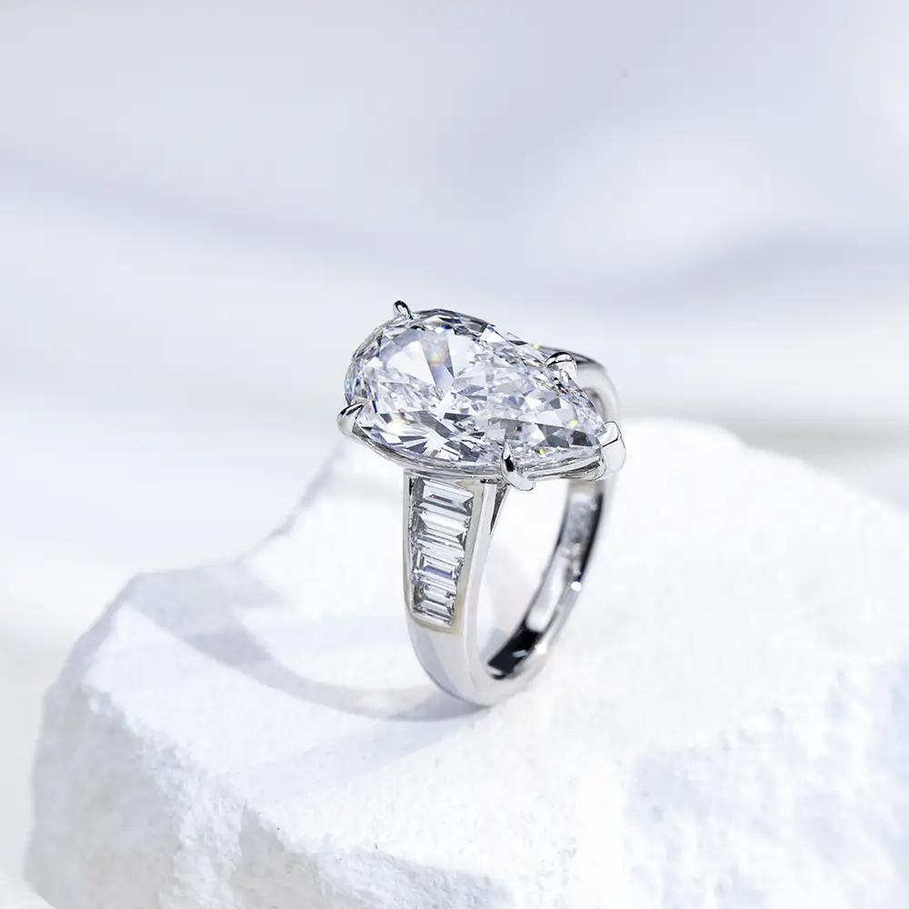 MSR-1721 18K White Gold Shape a forma di laboratorio coltivato Diamond Anello personalizzato | Gioielli Messi 1
