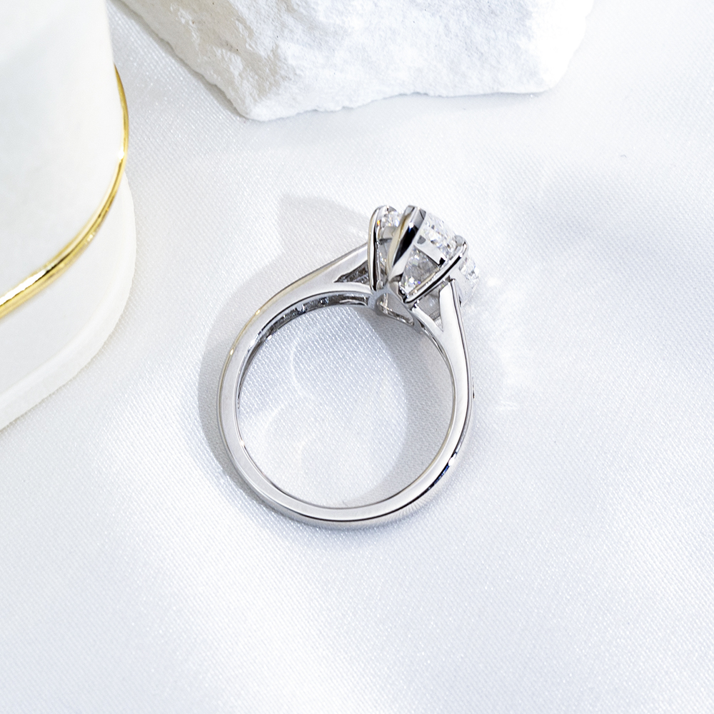 MSR-1721 18K White Gold  Pear Shape Lab Grown Diamond Ring Customized | Messi Jewelry 12