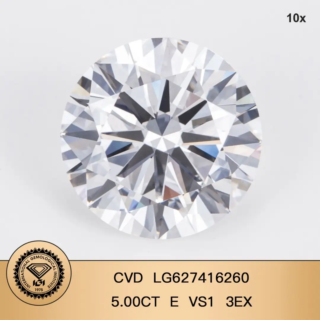 Качественная лаборатория Igi выращенное Diamond CVD LG627416260 5.00CT E VS1 3EX Производитель | Мессиковые украшения 1