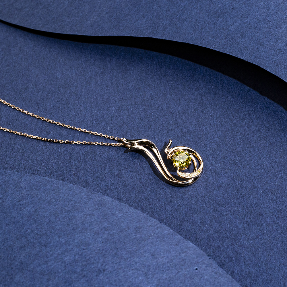 Disesuaikan MSN-854 18K Rose Gold Bentuk Bulat Makmal Kalung Berlian Tumbuh| Barang Kemas Messi 16