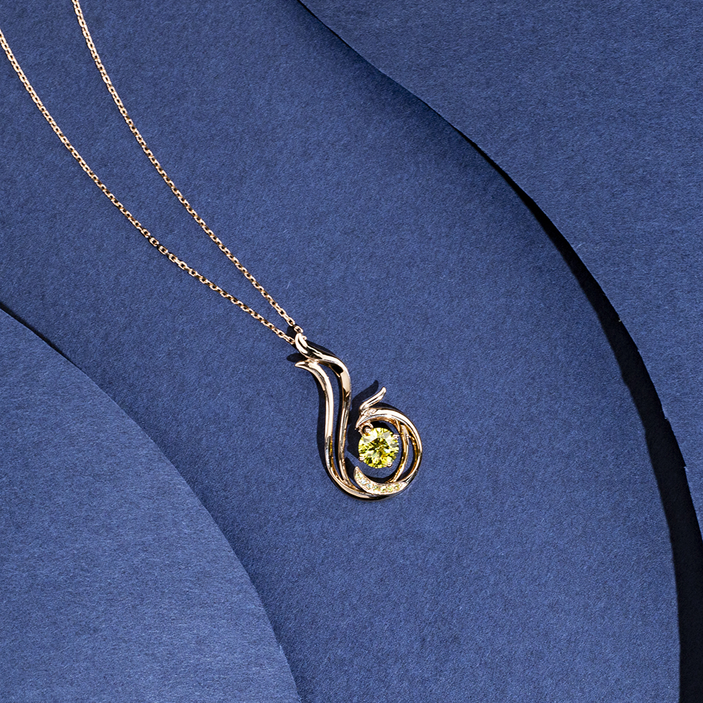 Disesuaikan MSN-854 18K Rose Gold Bentuk Bulat Makmal Kalung Berlian Tumbuh| Barang Kemas Messi 15