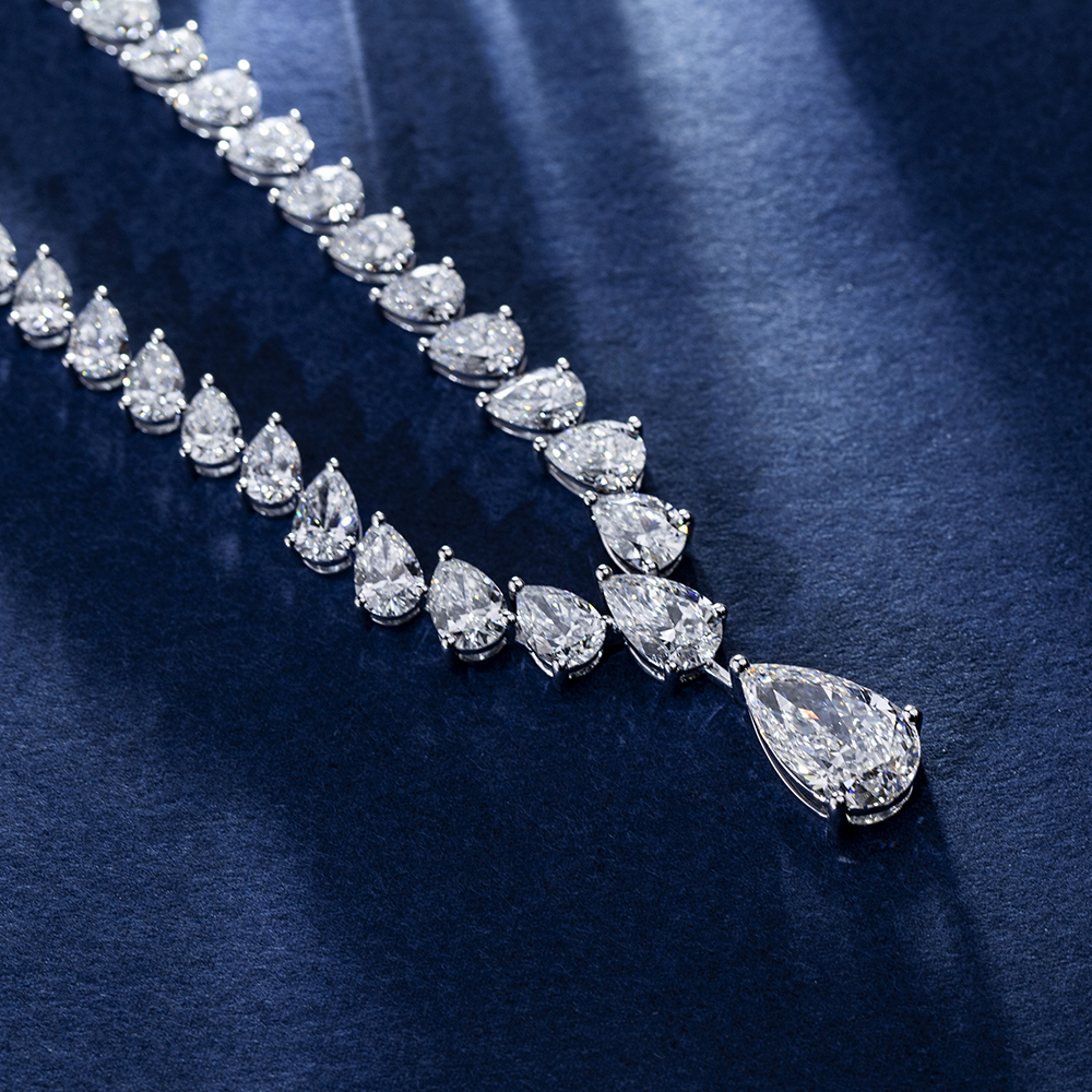 MSN-852 Messi Alahas Customized Pear porma Lab Grown Diamond Alahas Set Messi Alahas 16