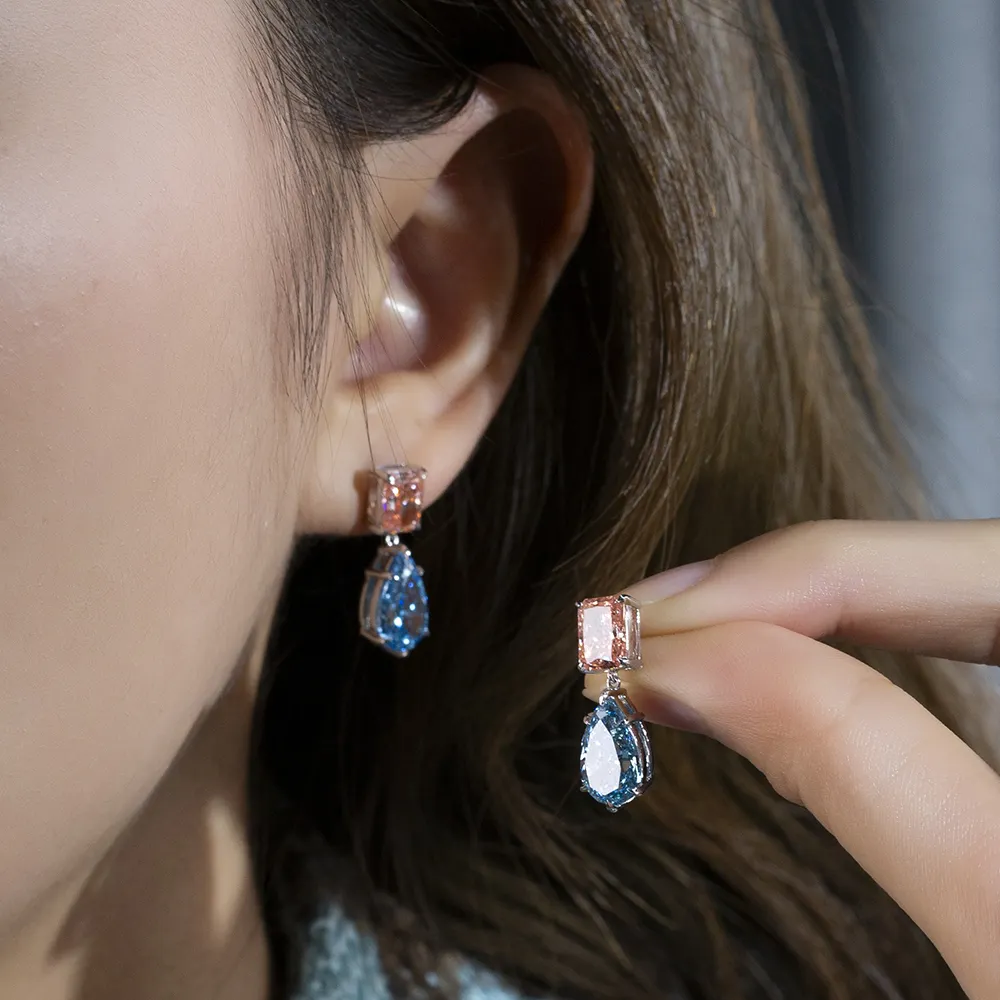 18K White Gold Lab Diamond Earrings - Customizable Designs 2