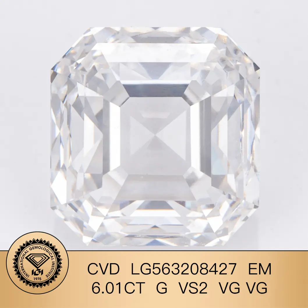 Laboratorio ghiacciato Diamond CVD Emerald 6.01CT G VS2 VG VG LG563208427 per gioielli | Gioielli Messi 1