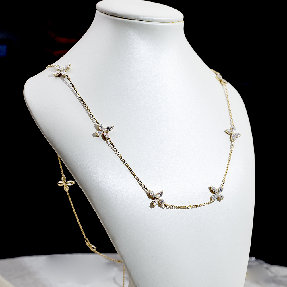 Kalung Fesyen Kuning Berlian Disesuaikan Makmal MSN-845 | Barang Kemas Messi 12