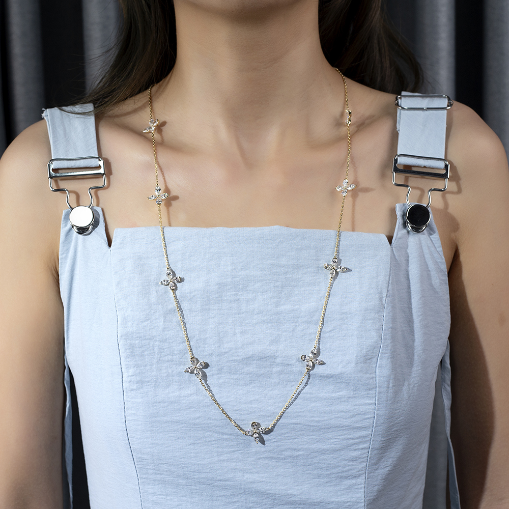 Kalung Fesyen Kuning Berlian Disesuaikan Makmal MSN-845 | Barang Kemas Messi 13