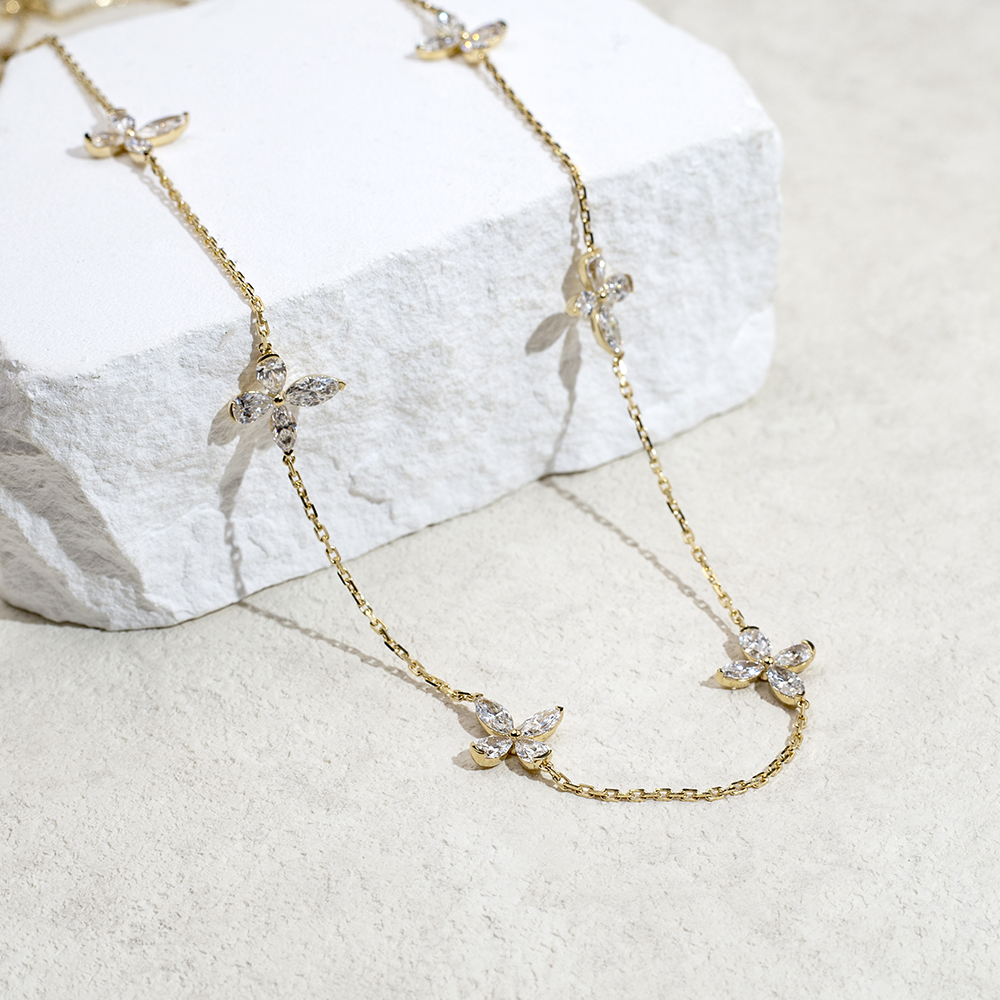 Kalung Fesyen Kuning Berlian Disesuaikan Makmal MSN-845 | Barang Kemas Messi 8