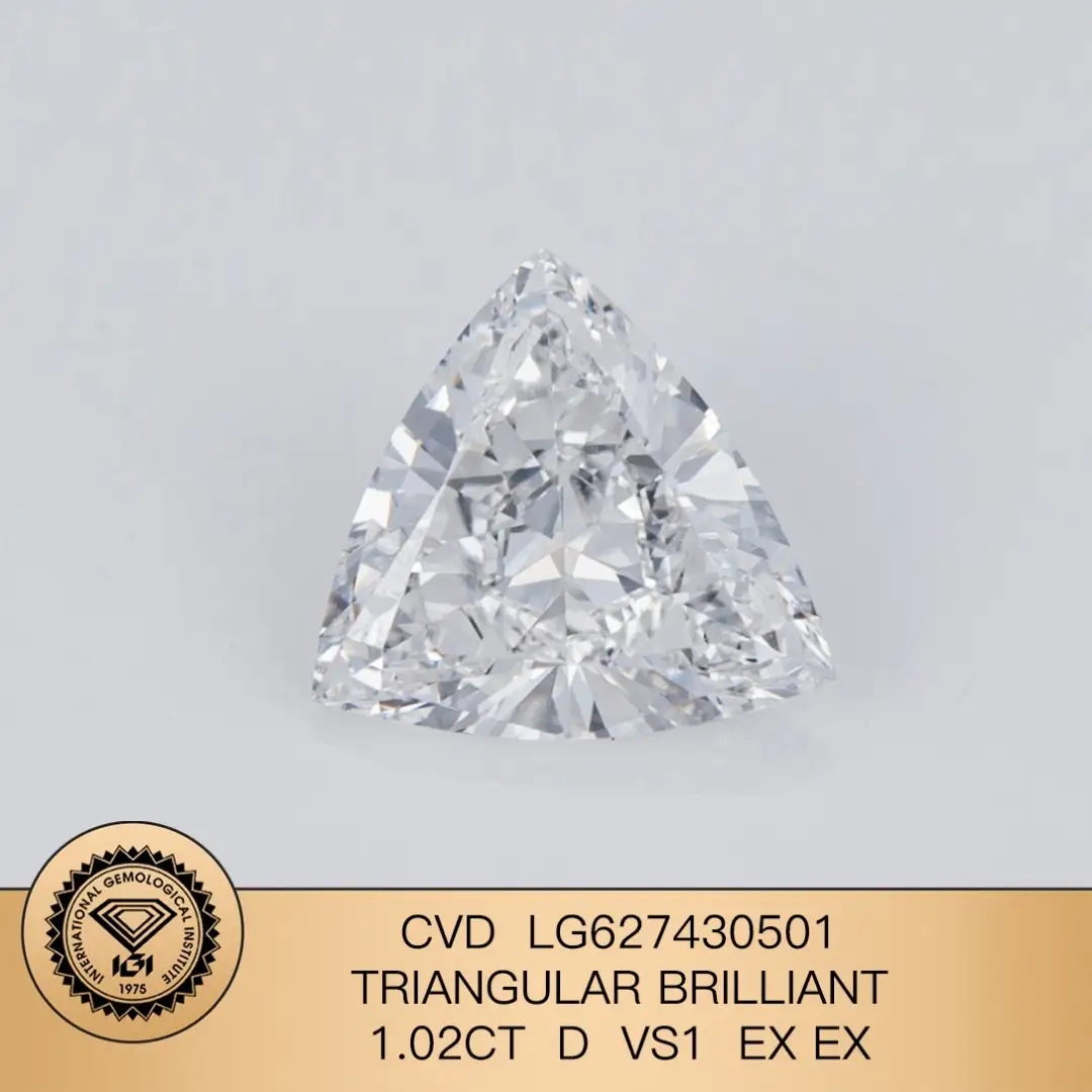 Gioielli Messi CVD Lab Diamond Triangular brillante 1.02ct d vs1 ex lg627430501 1