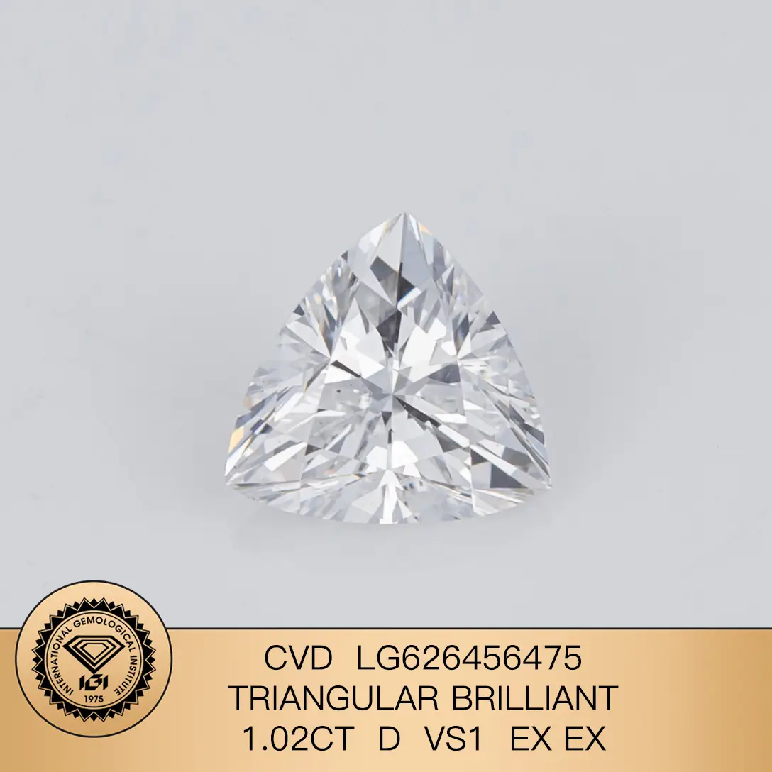 Messi Jewlery Lab Diamond CVD Triangular Brilliant 1.02ct D vs1 Lg626456475 1