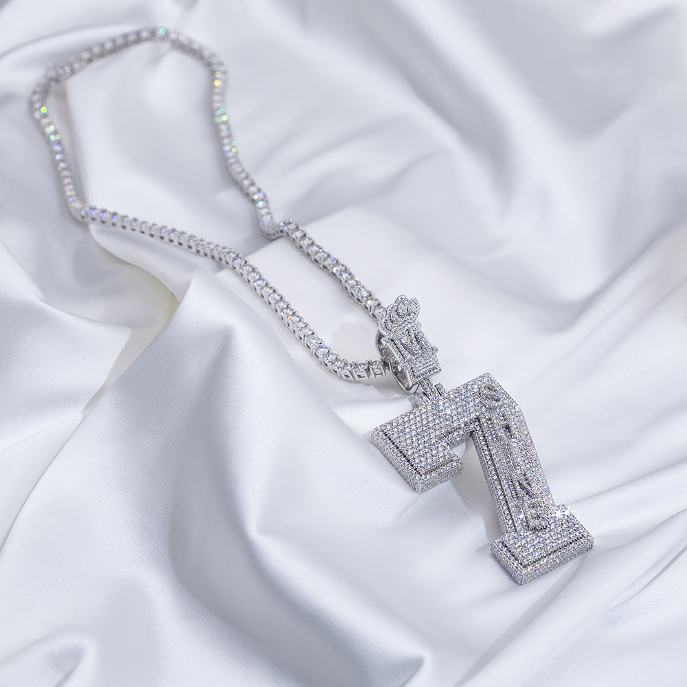 MSN-842  moissanite 925Sliver Pendant Necklace - Messijewelry 8