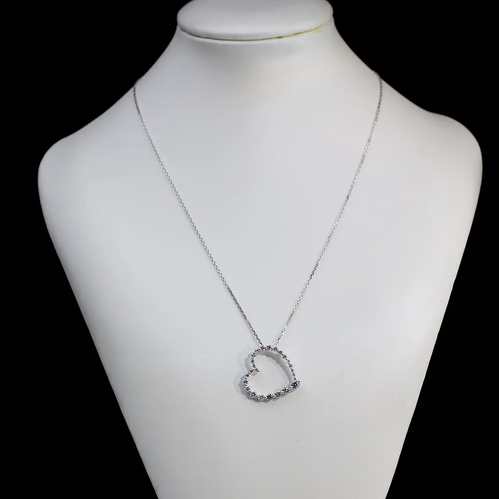 Customize Heart Shape 18K Gold Lab Diamond Necklace 6