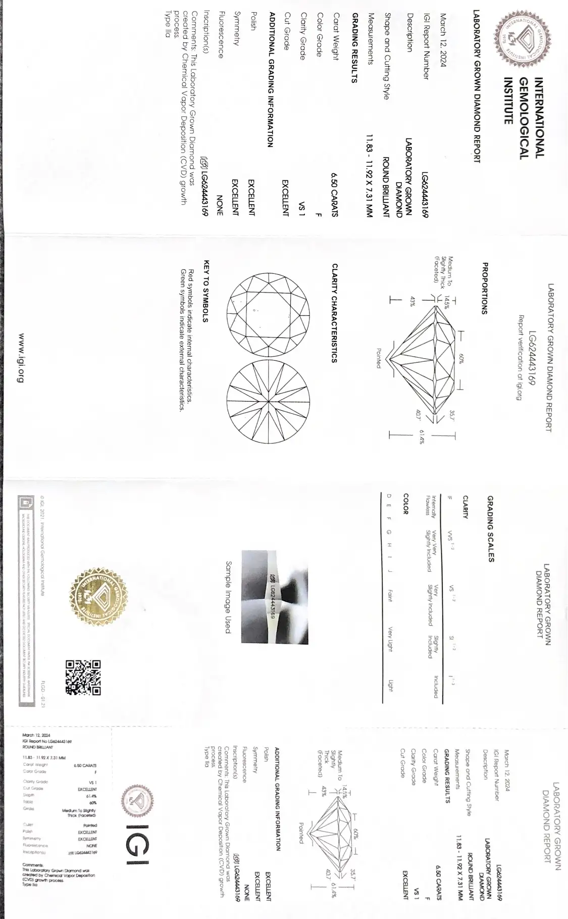 5ct Lab Diamond: IGI Certified, Various Cuts & Colors 2