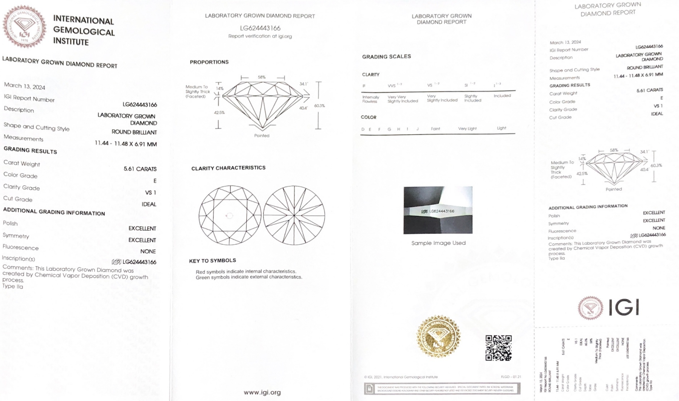 CVD 5.61CT E VS1 ID EX EX LG624443166 7