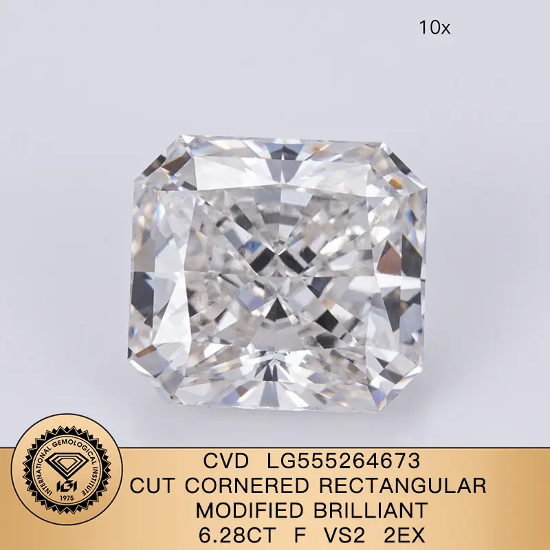 Gioielli Messi tagliati al raggio rettangolare modificato rettangolare 6.28ct f vs2 2ex cvd lg555264673 1