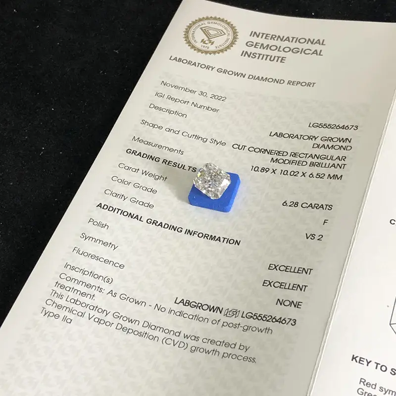 6.28CT Cushion Cut Lab Diamond by Messi Jewelry 5