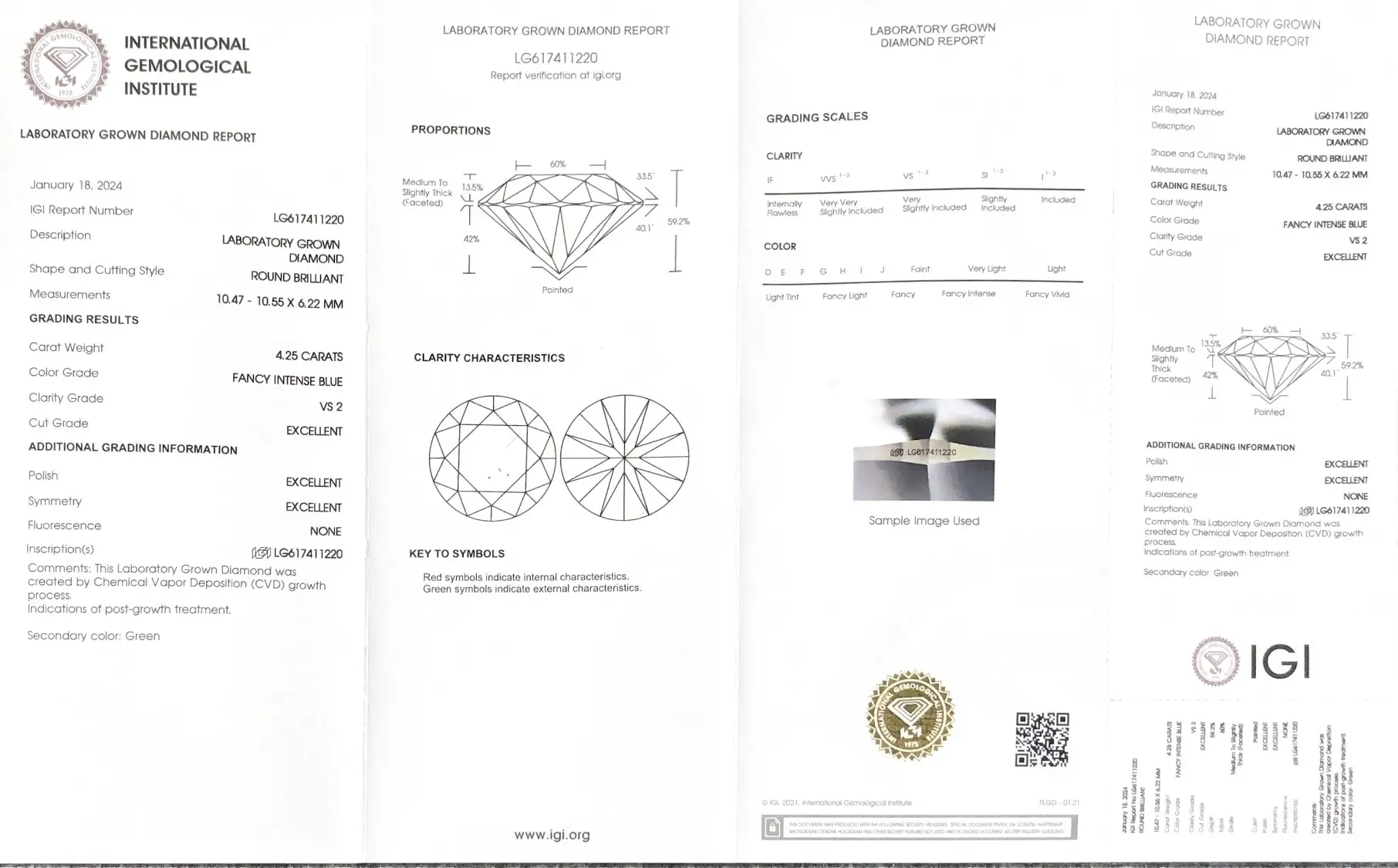 Lab Grown Diamond 4.25CT VS2 Fancy Blue - Christmas Gift 3