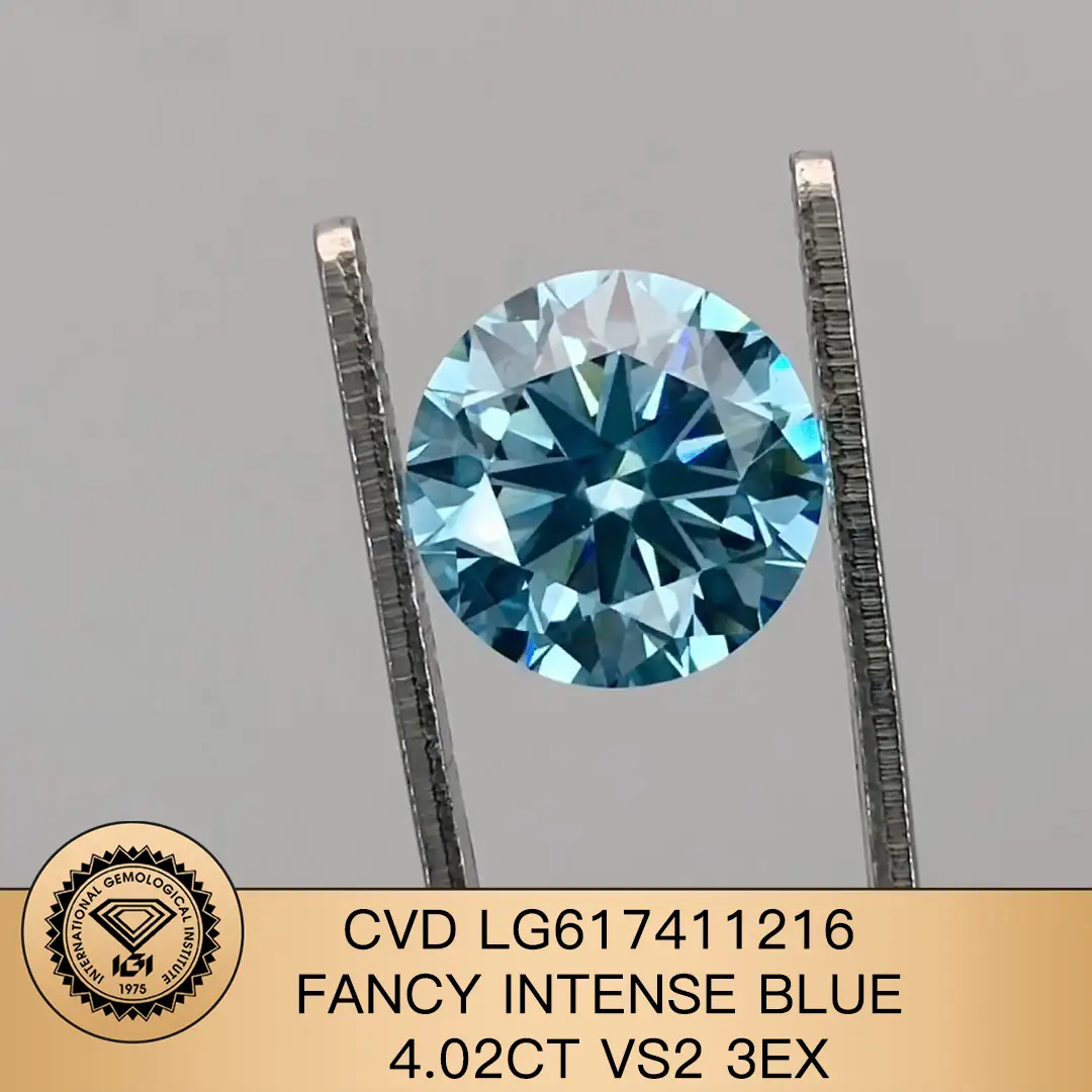 Messi gioielli rotondi taglio 4.02ct vs2 ex ex fan fantasia intenso cvd lab diamante con certificato IGI LG617411216 1