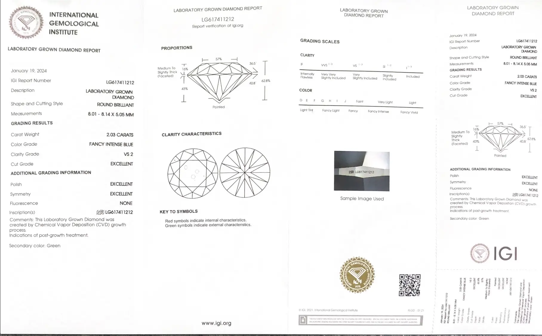 4ct Round Lab Grown Diamond IGI Certified 2