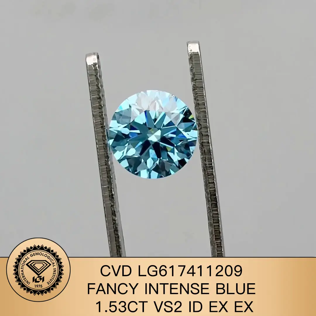 Gioielli Messi personalizza Cut Round 1.53ct vs2 Id Ex Ex Fancy Intense Blue Lab Diamond LG617411209 Regalo di Natale 1