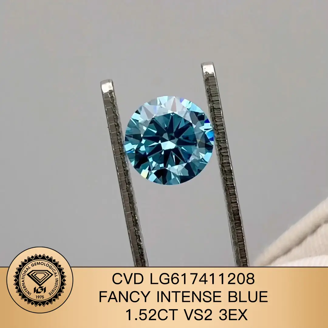 1.52CT Round Blue Lab Diamond - IGI Certified 5