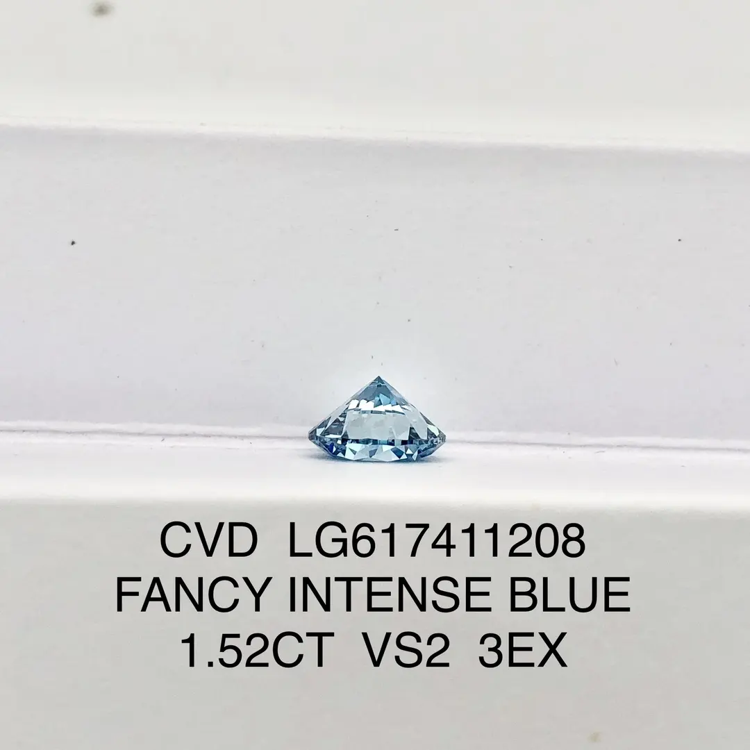 1.52CT Round Blue Lab Diamond - IGI Certified 7