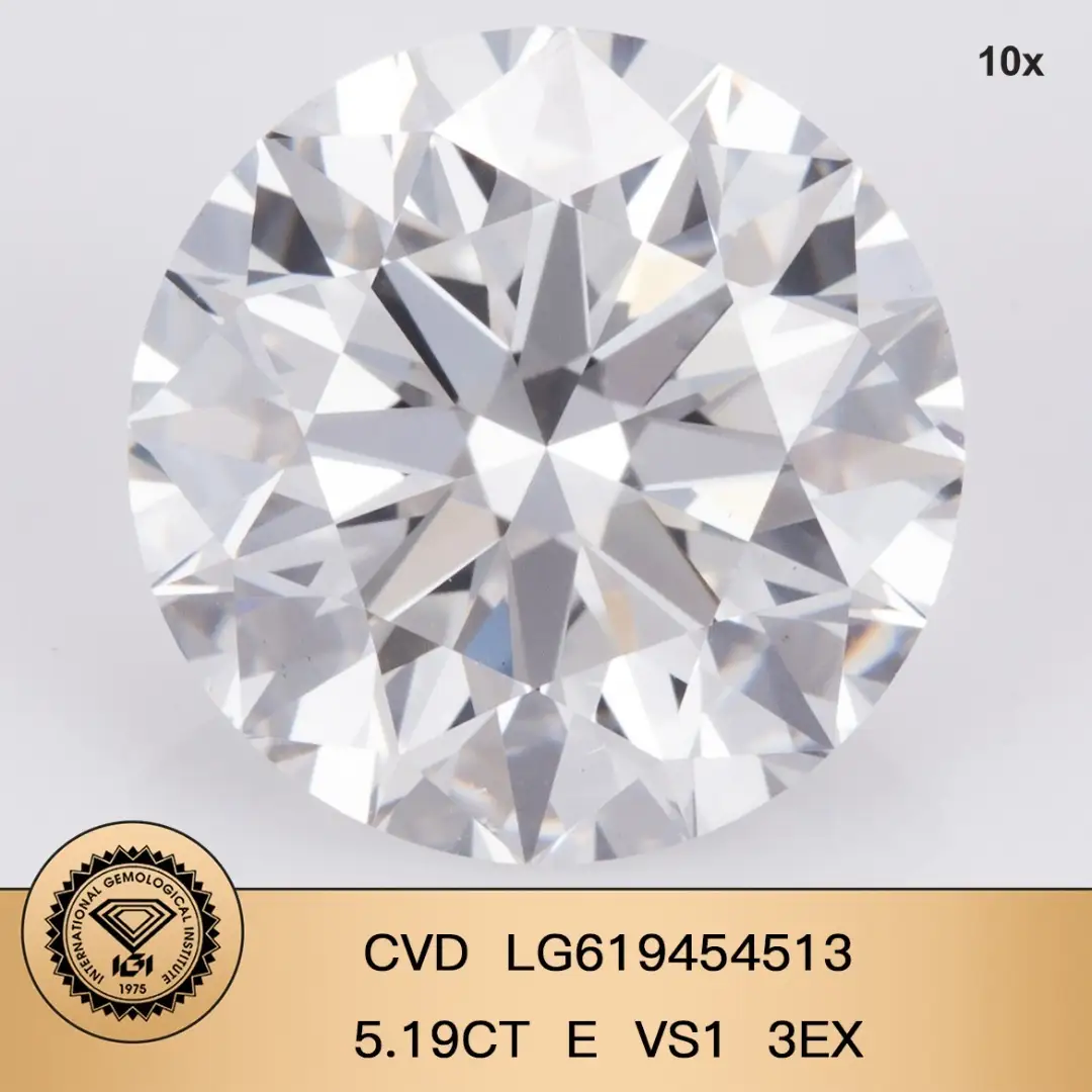 QUALITÀ LAB CRESCITA Diamond CVD 5.19CT E VS1 3EX LG619454513 | Gioielli Messi 1