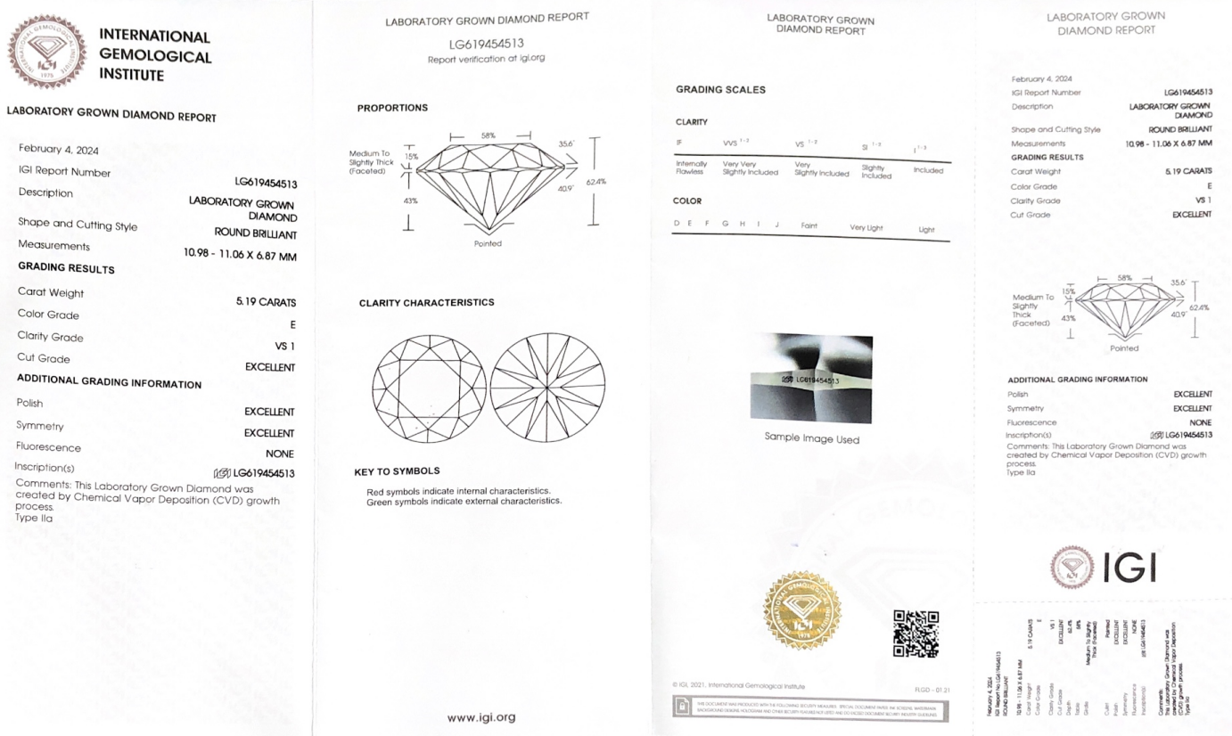 Dekalidad nga Lab Grown Diamond CVD 5.19CT E VS1 3EX LG619454513 | Messi Alahas 8