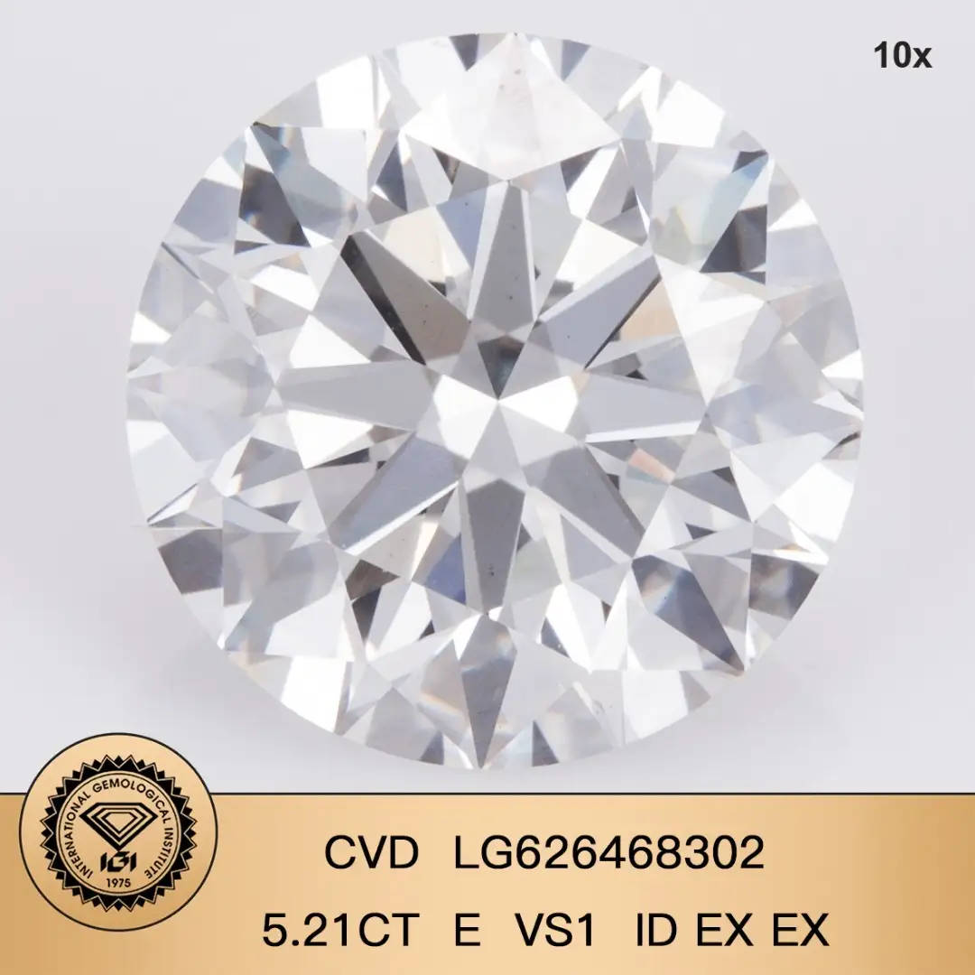 IGI Lab Cround Diamond Cut Cut 5,21CT E VS1 ID EX CVD LG626468302 1