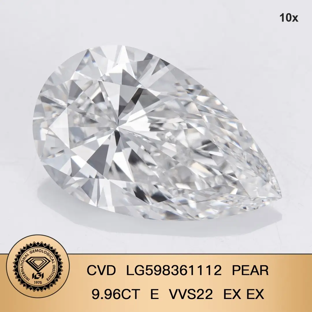 Настройка формы груши 9,96CT E VVS2 EX EX CVD LAB Diamond LG598361112 1