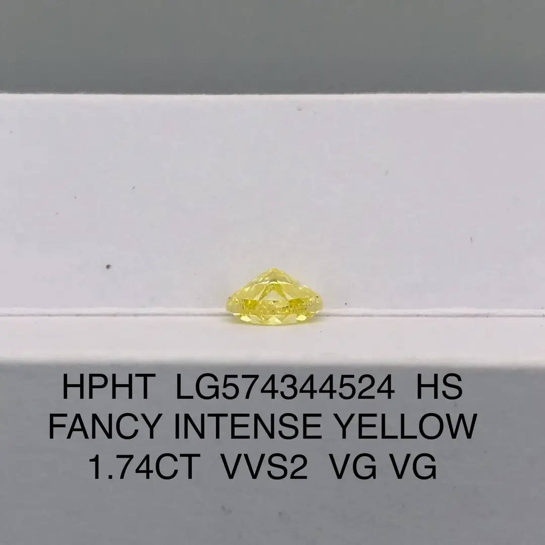 Lab Grown Diamond Heart Cut 1.74CT Fancy Intense Yellow 2
