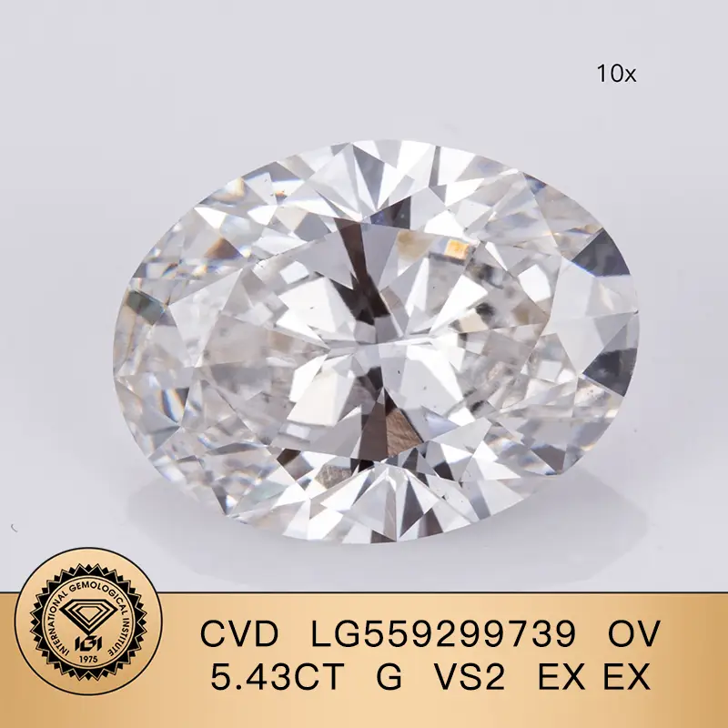 Best Lab Grown Diamond IGI Oval CVD LG559299739 5.43ct G VS2 Ex Ex Company - Gioielli Messi 1