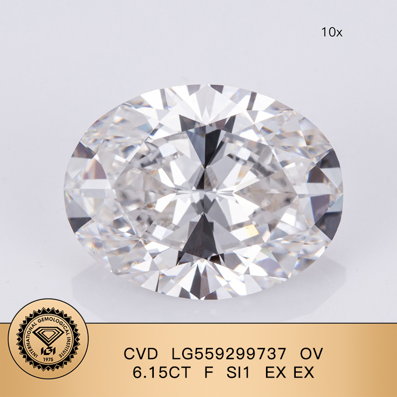  Best IGI Lab Grown Diamond 0V 6.15CT F SI1 EX EX CVD LG559299737 Company - Messi Jewelry 