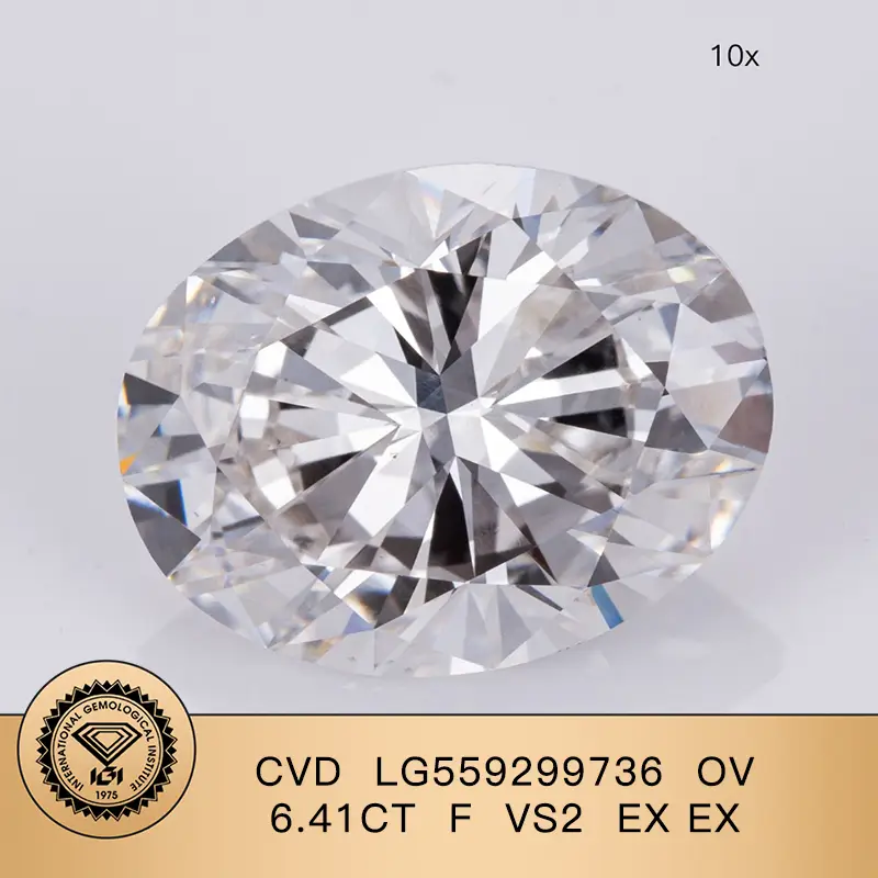 Lab Grown Diamond IGI CVD LG559299736 0V 6.41ct F vs2 Ex Ex 1