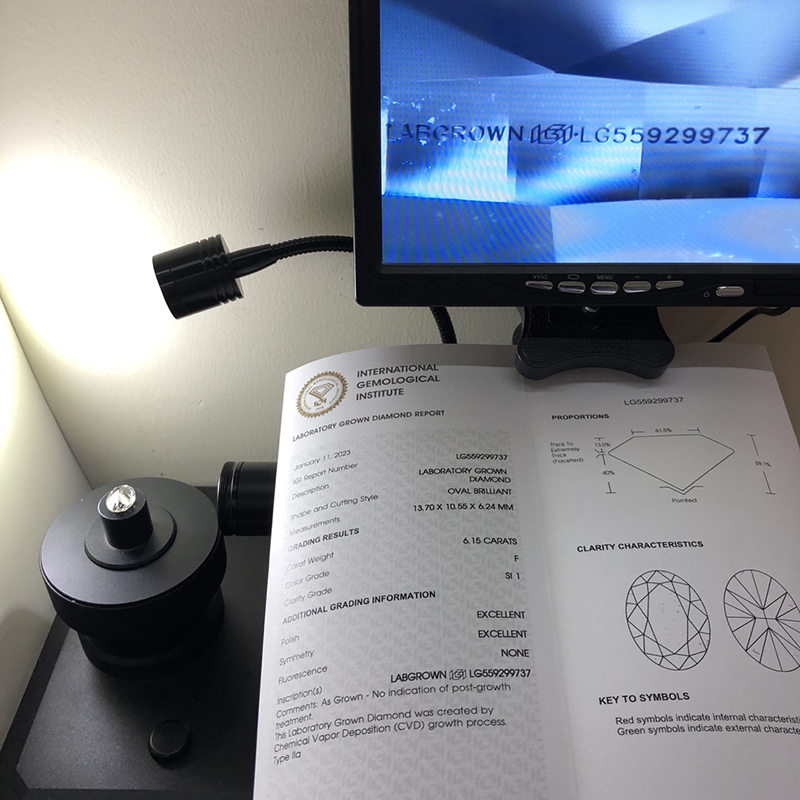 IGI Lab Grown Diamond 0V 6.15CT F SI1 EX EX CVD LG559299737 Terbaik Syarikat - Barang Kemas Messi 17