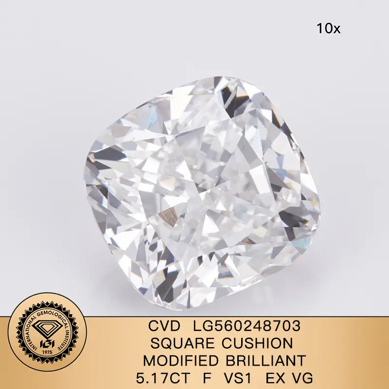 Gioielli Messi personalizza cuscino quadrato 5.17ct f vs1 ex vg lab diamond con certificato IGI LG560248703 1