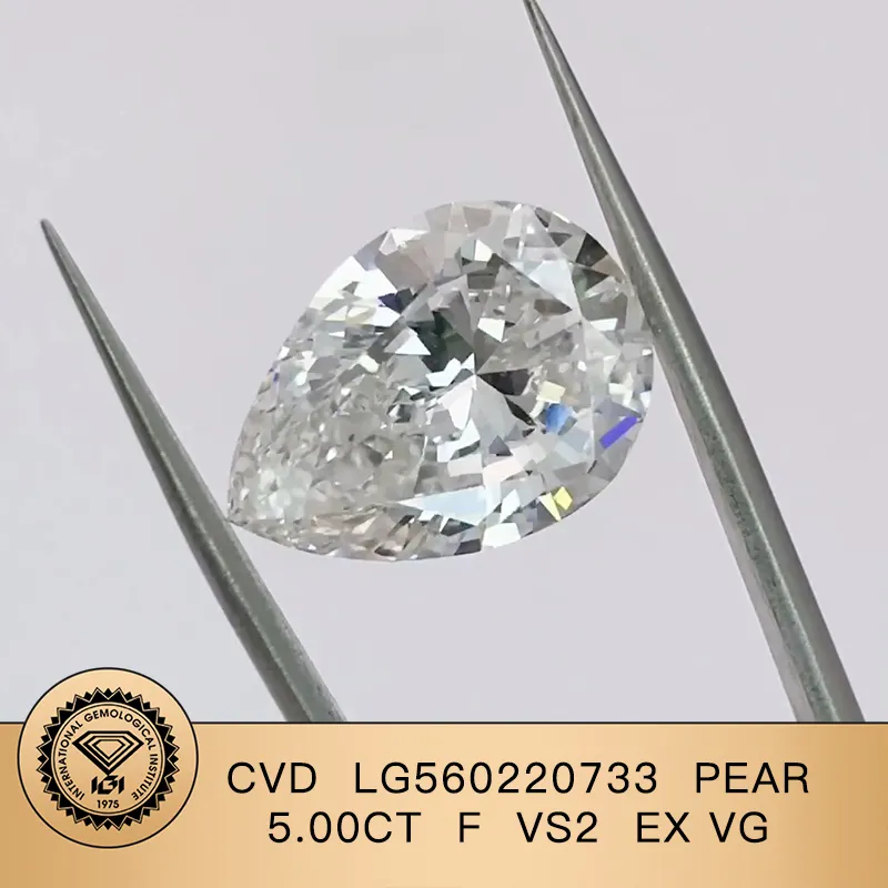 5.00CT Pear Lab Diamond - Customizable High-End Jewelry 6