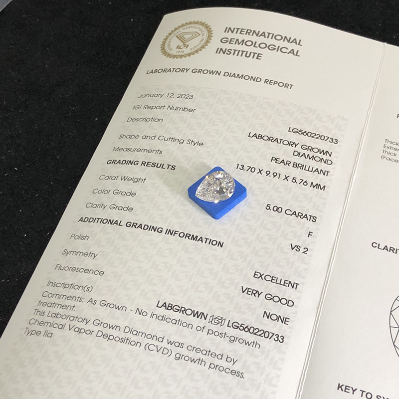 5.00CT Pear Lab Diamond - Customizable High-End Jewelry 7