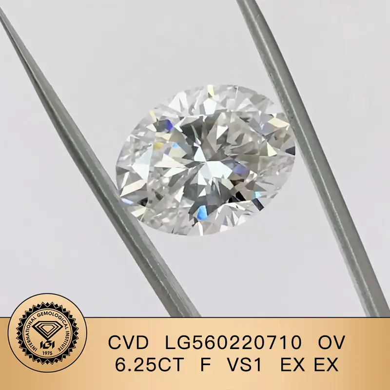 Laboratorio personalizzato Diamante coltivato CVD Cut ovale 6 6,25 ct f vs1 EX EX LG560220710 Produttori dalla Cina | Gioielli Messi 1