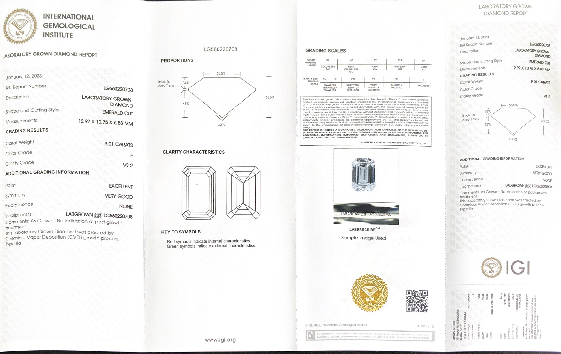 9.01CT Emerald Lab Grown Diamond - IGI Certified - Hingpit alang sa Custom nga Alahas 7