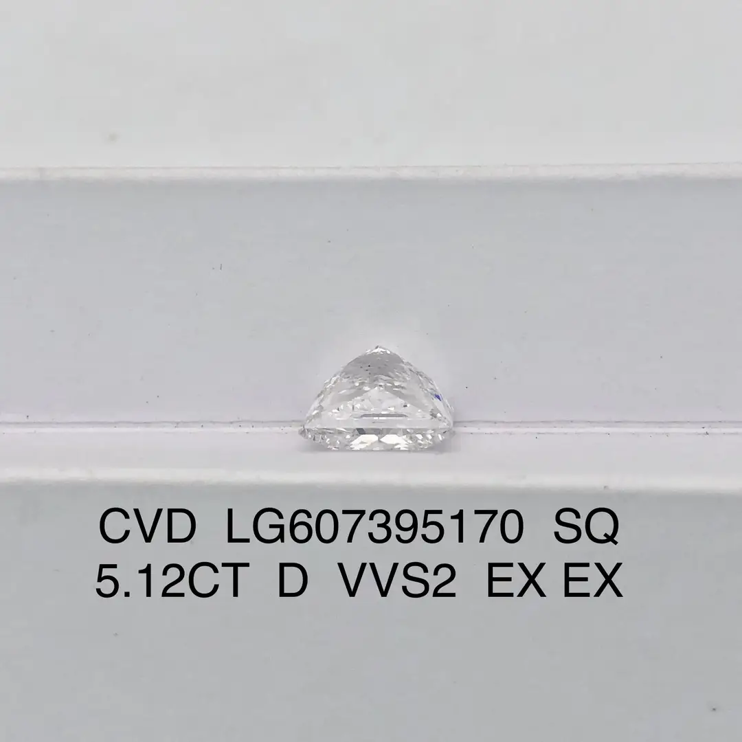 Lab Diamond Princess Cut 5.12CT D VVS2 CVD - Messi Jewelry 2