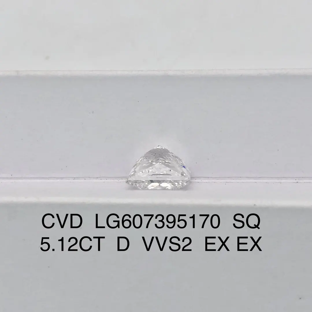 Lab Diamond Princess Cut 5.12CT D VVS2 CVD - Messi Jewelry 2
