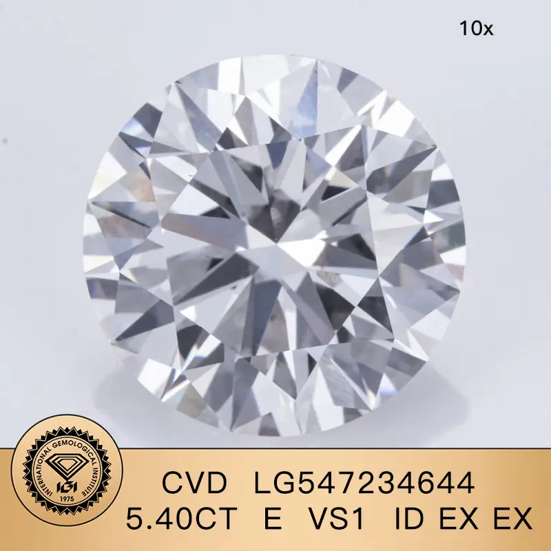 Round Brilliant CVD 5.40ct E VS1 ID EX EX Lab Diamond IgI LG547234644 1