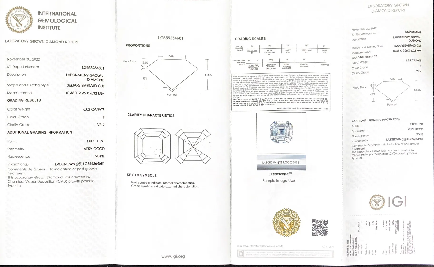 6.02CT Square Emerald Lab Diamond - Professional Customization 6